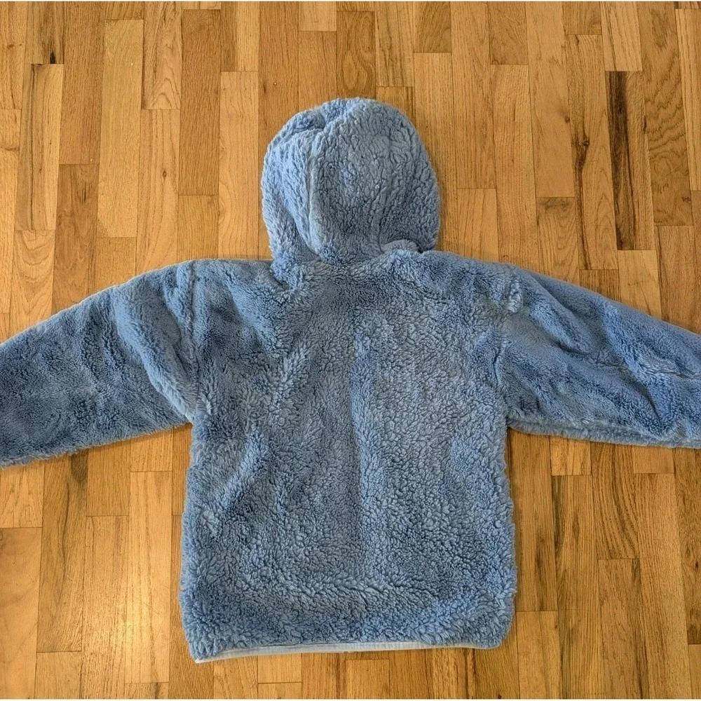 THE NORTH FACE Kids XS Reversible Shasta Jacket Blue Puffer Coat Sherpa Hooded